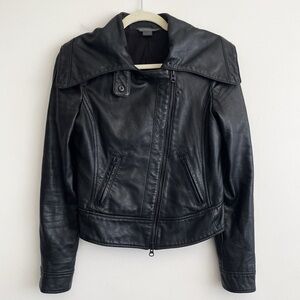 Armani Exchange Lamb Leather Jacket moto motorcycle biker bomber coat punk small